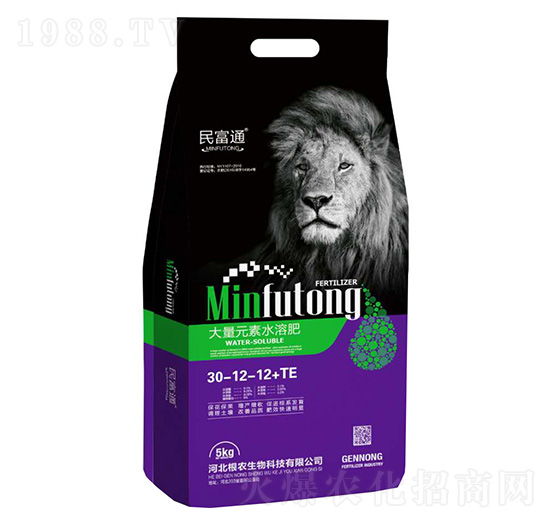 大量元素水溶肥料30-12-12+TE-民富通-根農生物