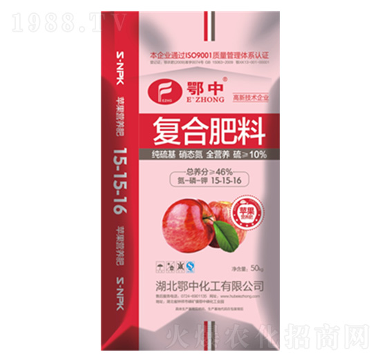 蘋果營養(yǎng)復(fù)合肥料15-15-16-鄂中生態(tài)