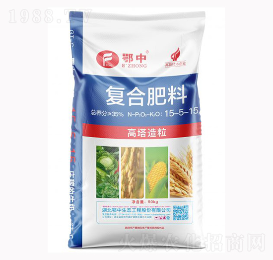 高塔造粒復合肥料15-5-15-鄂中