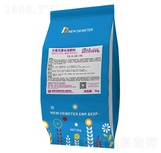 大量元素水溶肥12-5-35+TE-新德米特