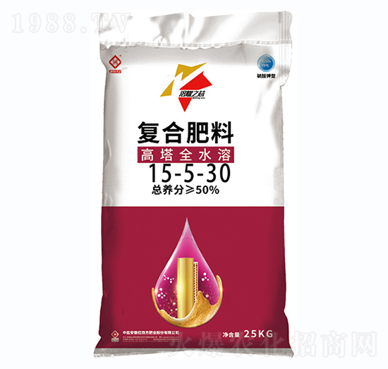 高塔全水溶復合肥料15-5-30-溶耀之芯-紅四方