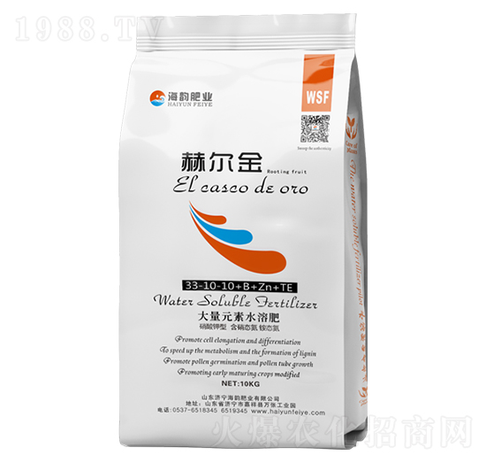 高氮型大量元素水溶肥料33-10-10+B+Zn+TE-赫爾金-海韻生物