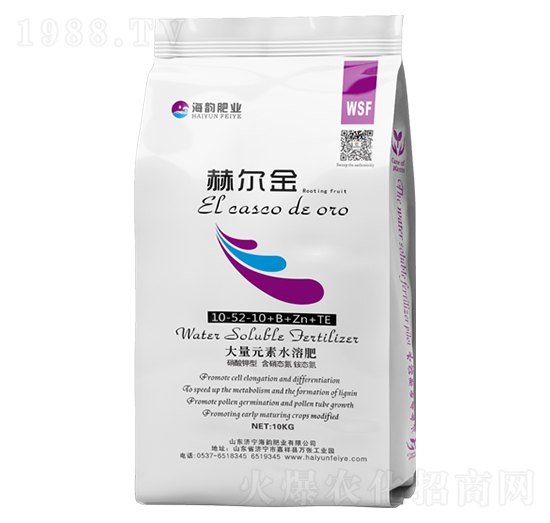高磷型大量元素水溶肥料10-52-10+B+Zn+TE-赫爾金-海韻生物