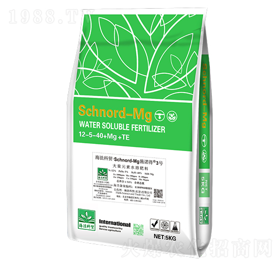 大量元素水溶肥料12-5-40+Mg+TE-施諾得3號-海法科貿(mào)